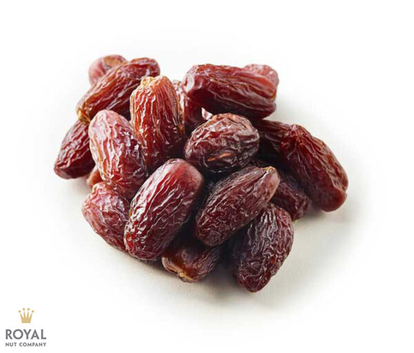 white background with group of redish medjool dates