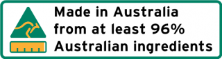 Made from at least 96% Australian ingredients
