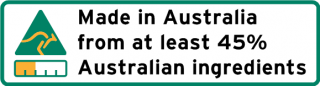 Made in Australia using at least 45% Australian ingredients