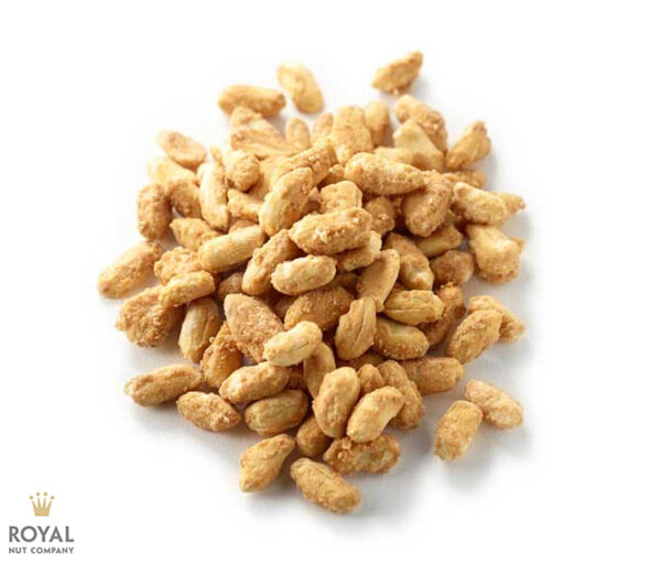 white background image with a pile of Honey Roasted Peanuts. Resistance is futile! We've taken our top quality Aussie peanuts, gently coated them into our inhouse sweet honey coating and roasted them to bring out all the flavours! Sweet and savoury, they are the perfect crunchy snack that you won't want to share! But, let's just say you did, then they are great for entertaining! We also stock honey coated almond, cashews, macadamias, hazelnuts and peanuts.