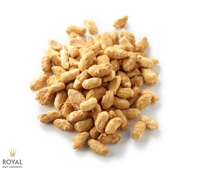 honey roasted peanuts white background image with a pile of Honey Roasted Peanuts. Resistance is futile! We've taken our top quality Aussie peanuts, gently coated them into our inhouse sweet honey coating and roasted them to bring out all the flavours! Sweet and savoury, they are the perfect crunchy snack that you won't want to share! But, let's just say you did, then they are great for entertaining! We also stock honey coated almond, cashews, macadamias, hazelnuts and peanuts.