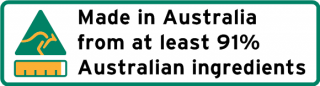 Made in Australia from 91% Australian ingredients