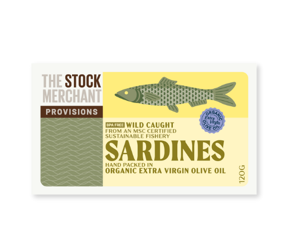The Stock Merchant - Organic sardines white background with a photo of The Stock Merchant - Organic sardines