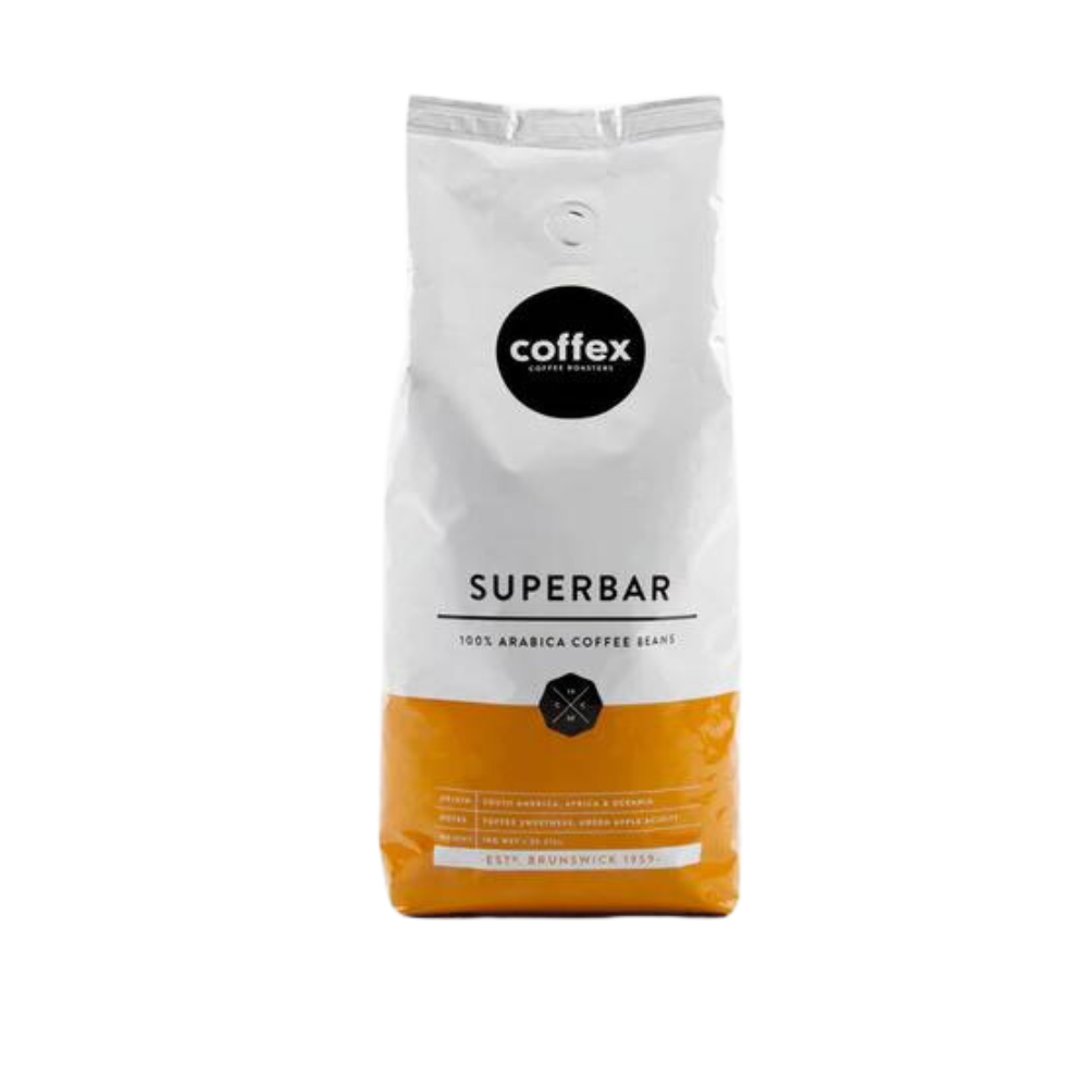Coffex - Superbar beans Coffex Superbar beans. A 1Kg bag of coffe beans