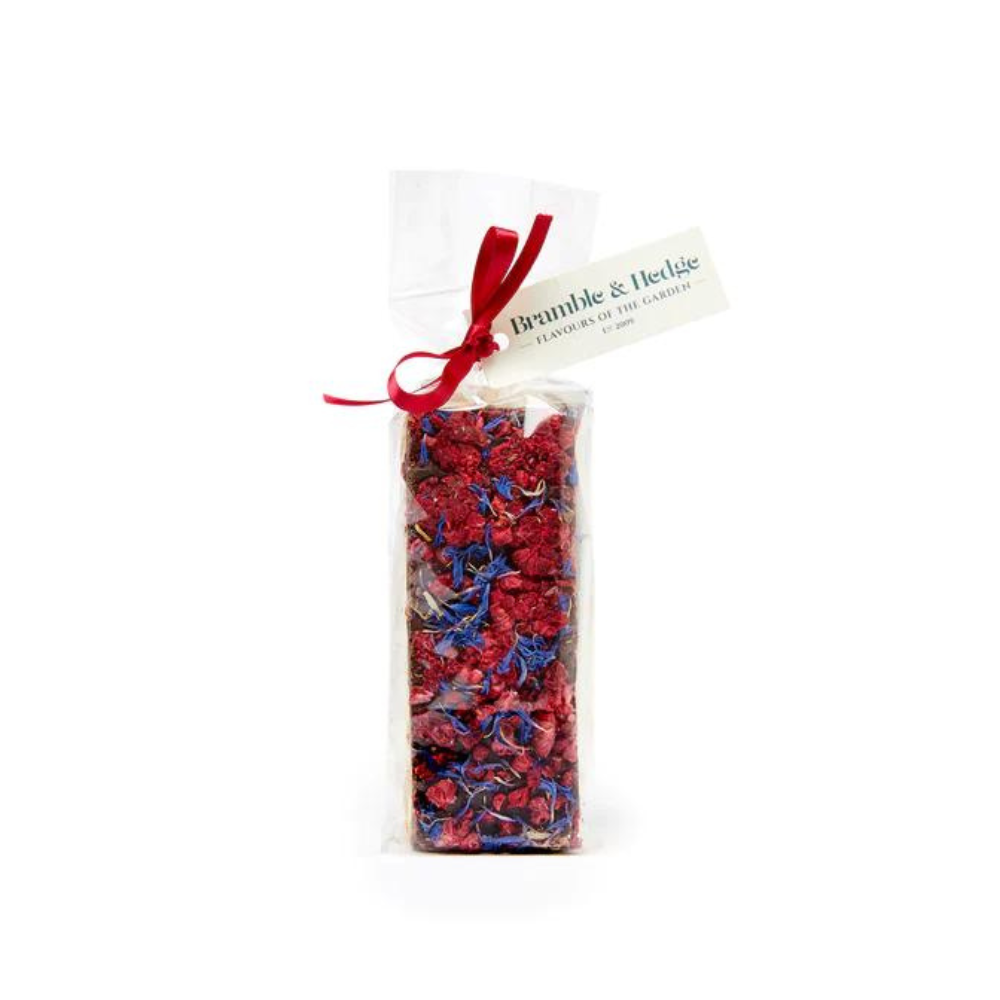 Raspberry & Lemon Nougat With Dark Chocolate image with white background and a Raspberry & Lemon Nougat With Dark Chocolate