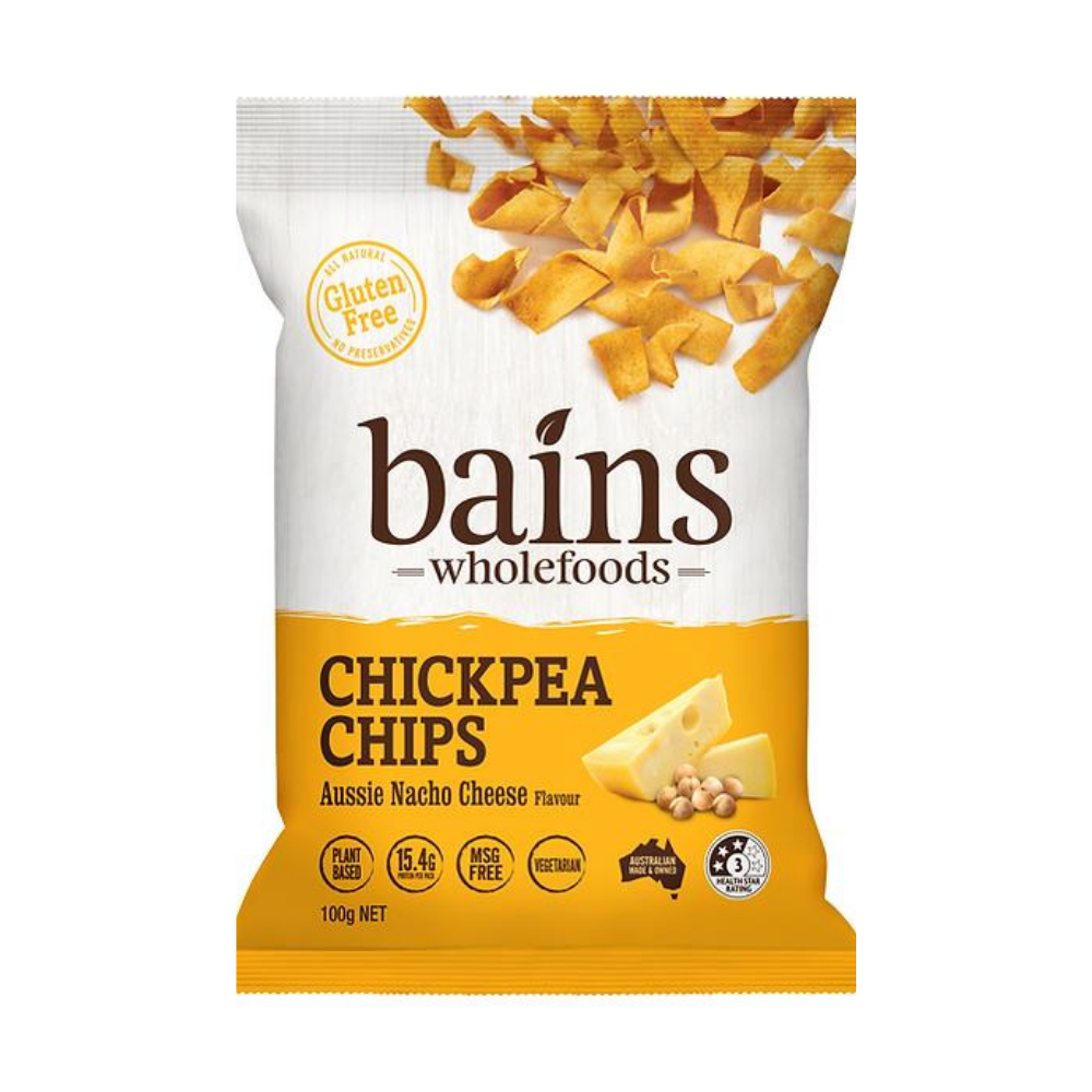 Bains Wholefoods - Chickpea chips Aussie nacho cheese flavour