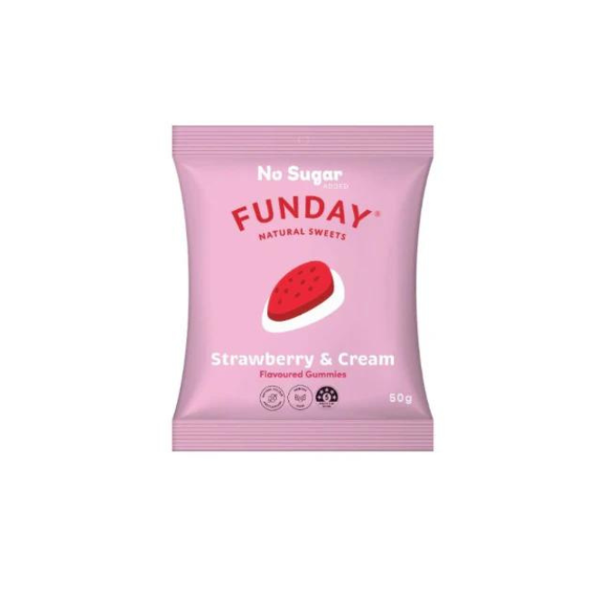 Funday Natural gummies strawberry & cream