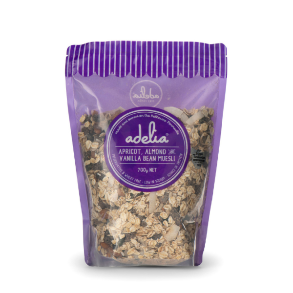 Adelia apricot, almond & vanilla bean muesli