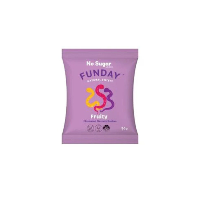 Funday natural gummies fruity snakes