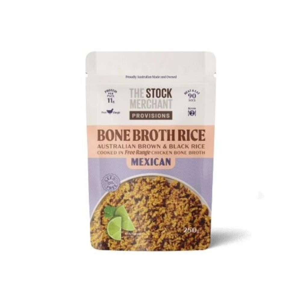The stock merchant mexican bone broth rice