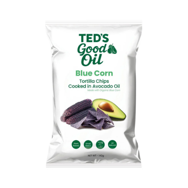 Ted's Good Oil blue corn avocado oil tortilla chips