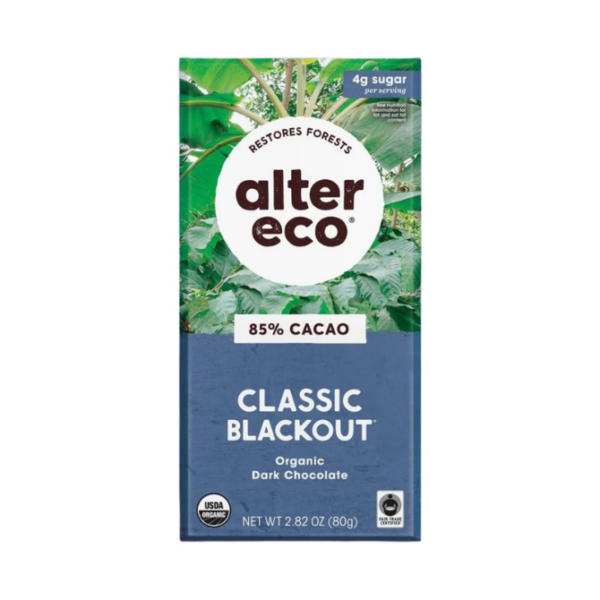 Alter Eco 85% cacao dark chocolate bar
