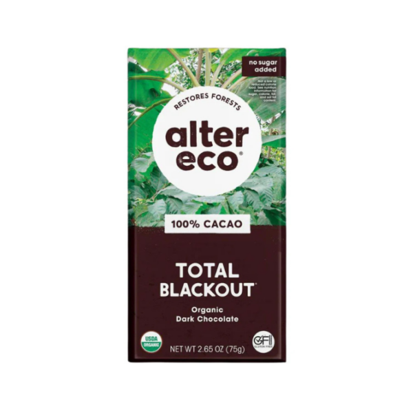 Alter Eco 100% cacao dark chocolate bar