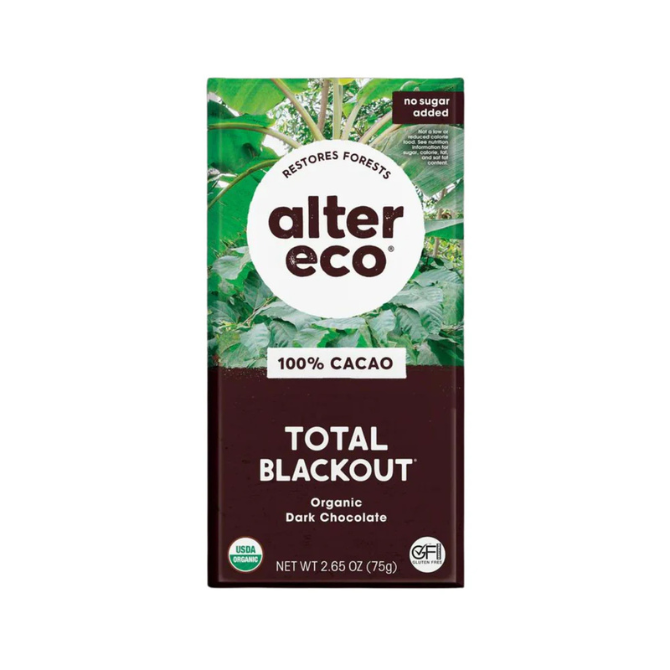 Alter Eco 100% cacao dark chocolate bar