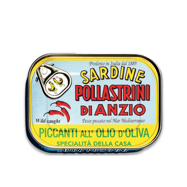 Pollastrini di Anzio spicy sardines in olive oil