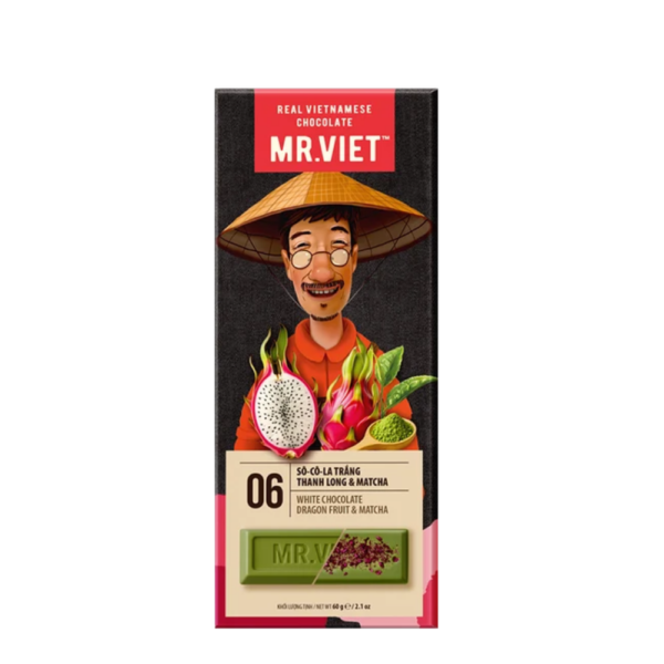 Mr. Viet White Chocolate with Dragon Fruit & Matcha
