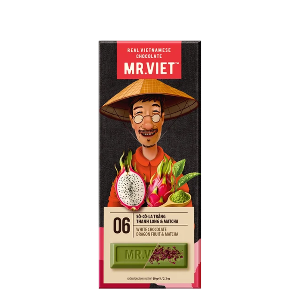 Mr. Viet White Chocolate with Dragon Fruit & Matcha