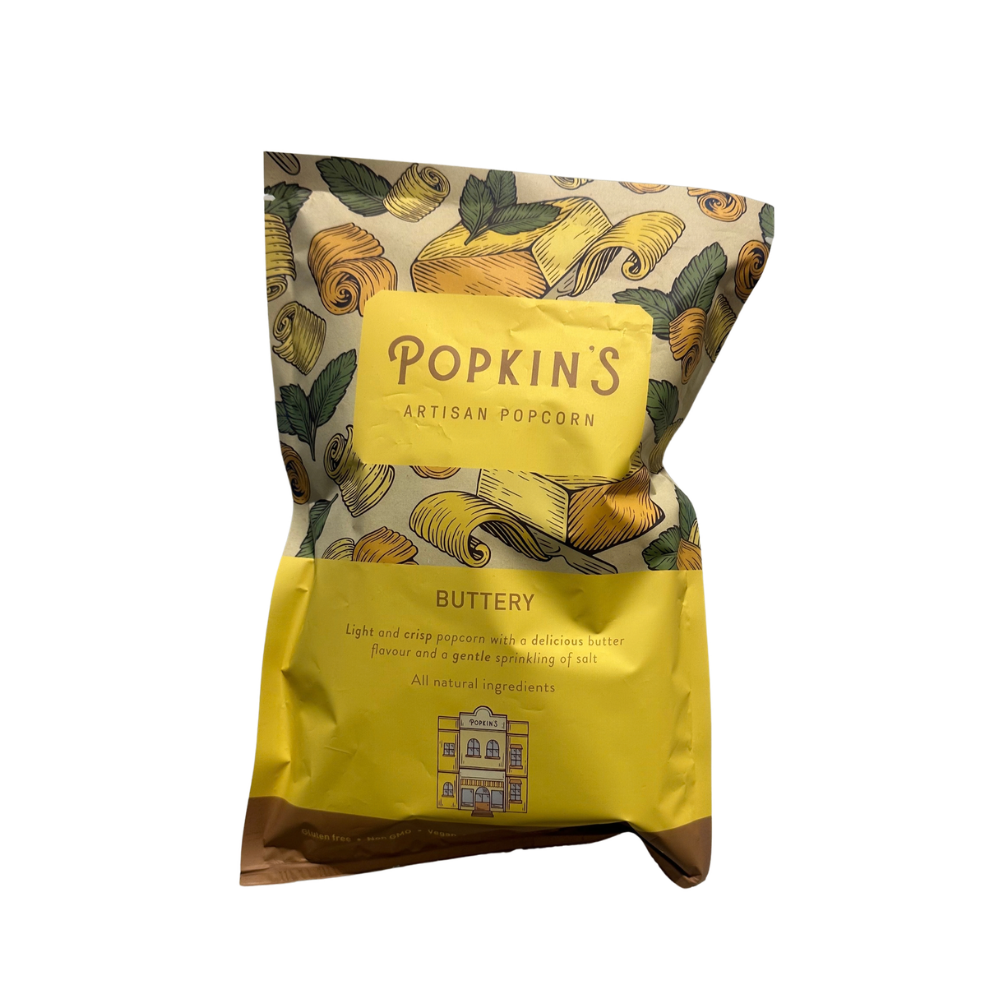 Popkin's artisan popcorn buttery flavour